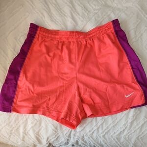 Nike Women's Coral and Purple Athletic Shorts